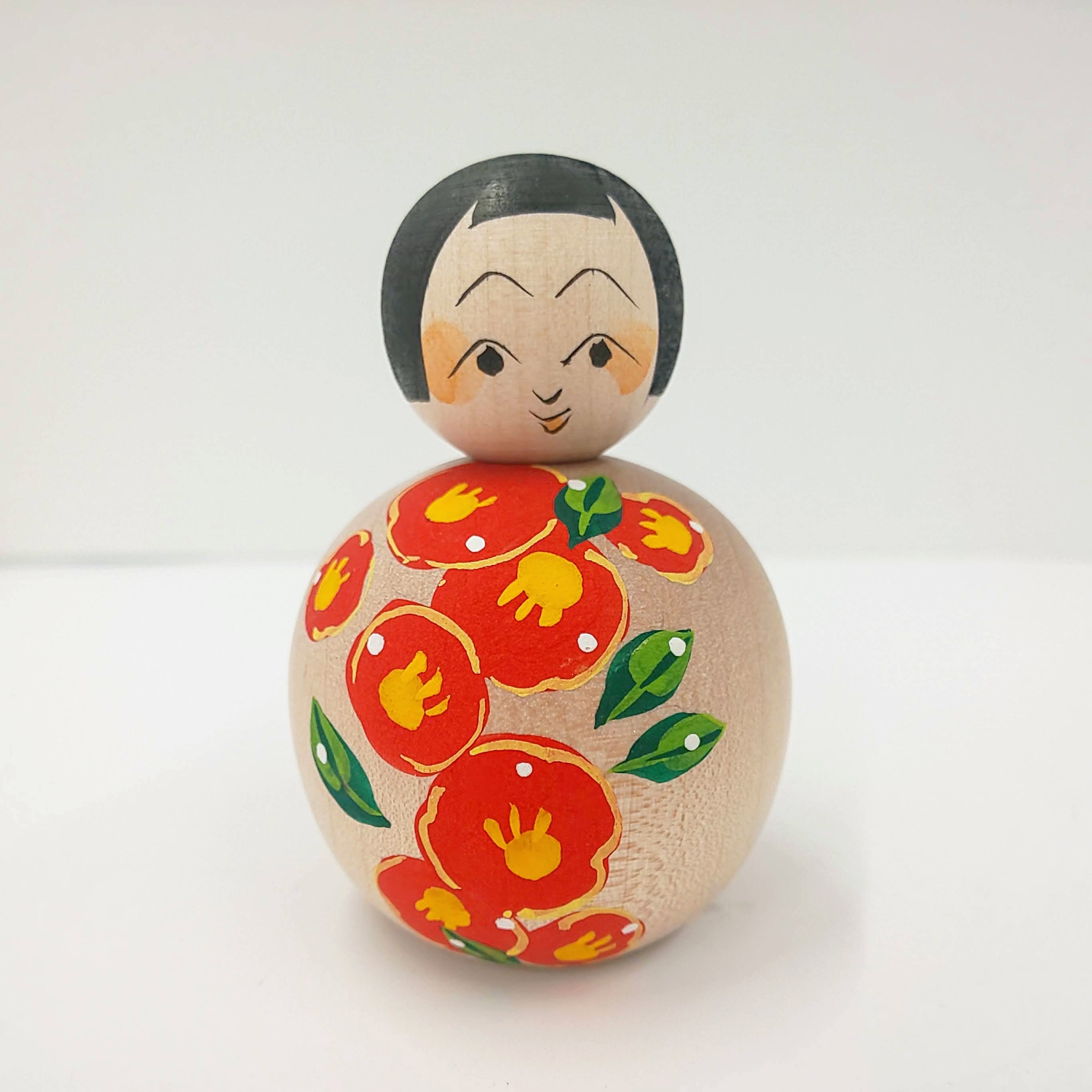 再入荷＊かえでこけし -椿- 志田楓工人 約60㎜×35㎜【山形県／菊摩呂 